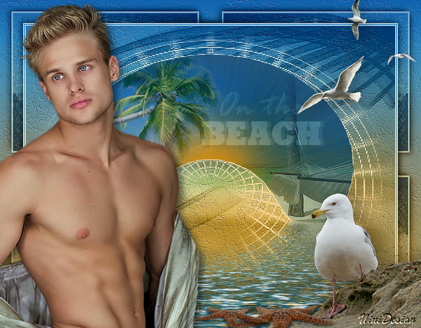 Ma jolie variante "On The Beach" du tuto d'Yvonne !